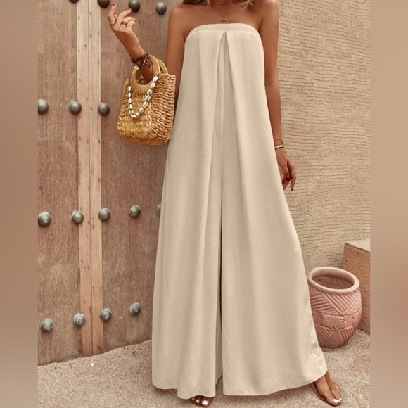 Fame and Partners STUNNING women’s sz 6 strapless jumpsuit, seafoam green/blue - Picture 7 of 10